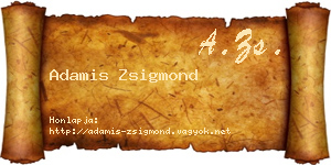 Adamis Zsigmond névjegykártya