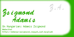 zsigmond adamis business card